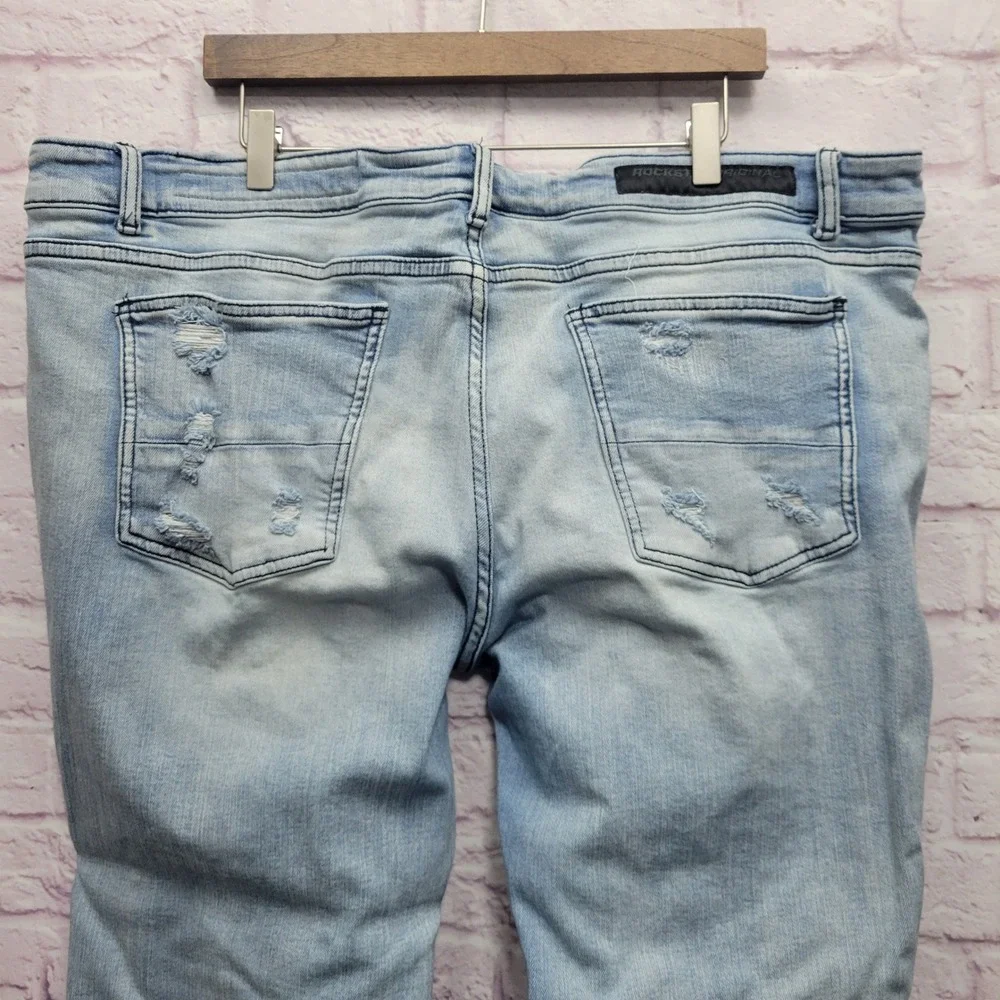 Rockstar Original Skinny Denim Jeans Mens 44 Distressed Y2k Grunge Streetwear‎ - Picture 4 of 10